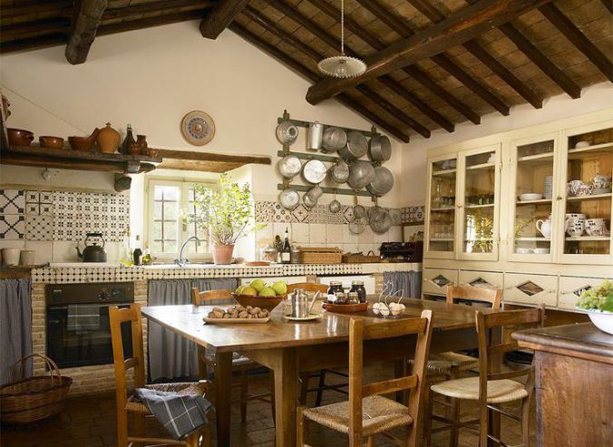 The kitchen in Claudia & Francesco Bachetoni's farmhouse near Spoleto in the Umbria region of Italy.